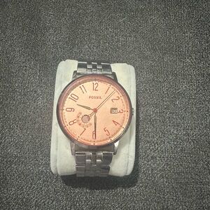 Fossil watch. Orange and silver.